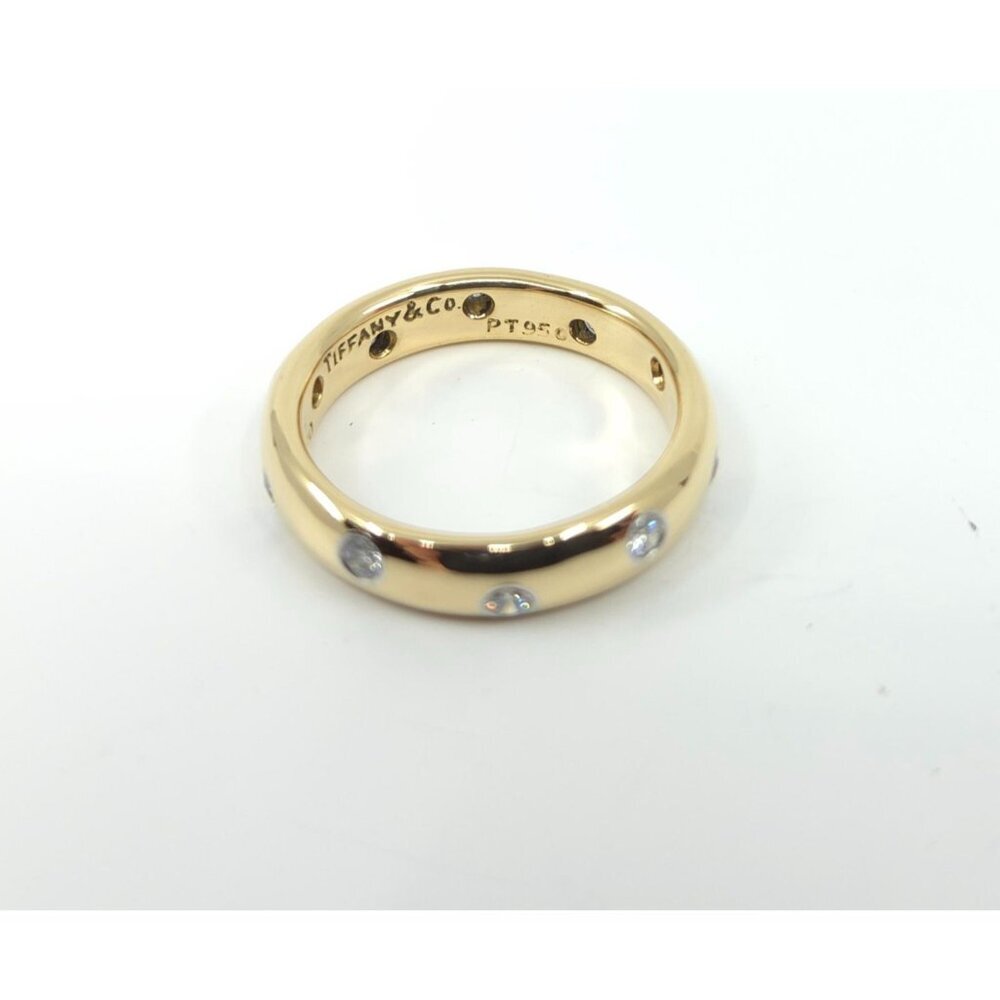 Tiffany & Co Platinum and 18kt Yellow Gold Etoile Diamond Band 4mm Size 5 - Picture 6 of 9